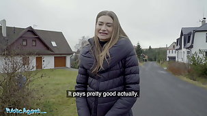 Public Agent, hot wife loves a importantly bigger cock