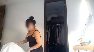 Maid has huge natural breast and lets her brass hats squeeze them as she loves it